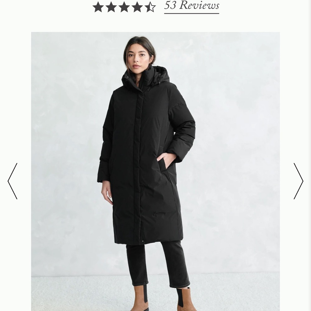 Jenni Kayne Black Long Hooded Puffer Coat